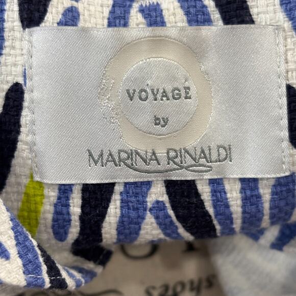 Marina Rinaldi Size 18 (27) Multicolor 100% Cotton Canvas Mid Length Jacket - Picture 2 of 7
